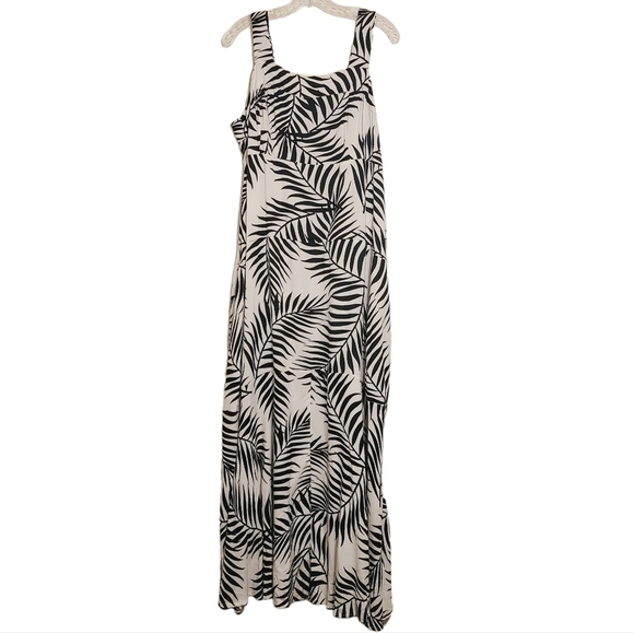 Vince Camuto | Palm Print Square Neck Sleeveless Maxi Dress (Size 1X) - Picture 2 of 11